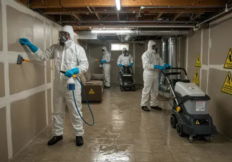 Basement Moisture Removal and Structural Drying process in Harper, KS